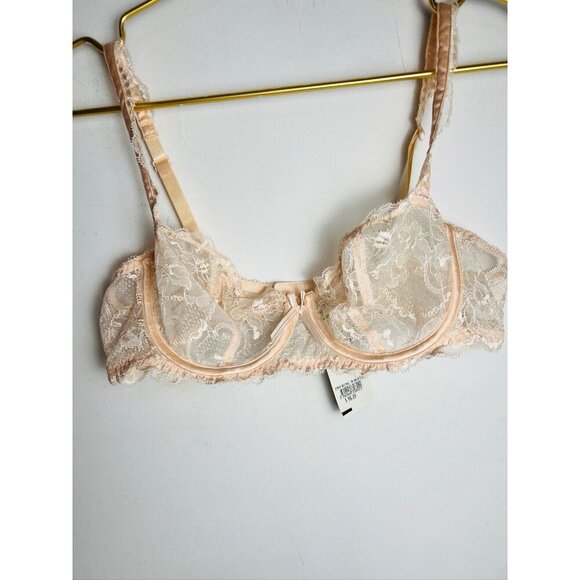 Chantelle Sheer Unlined Lace Light Pink Underwire Bra Size 38B NWT - Picture 8 of 8
